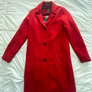 Abercrombie & Fitch Bold Red Pea Coat